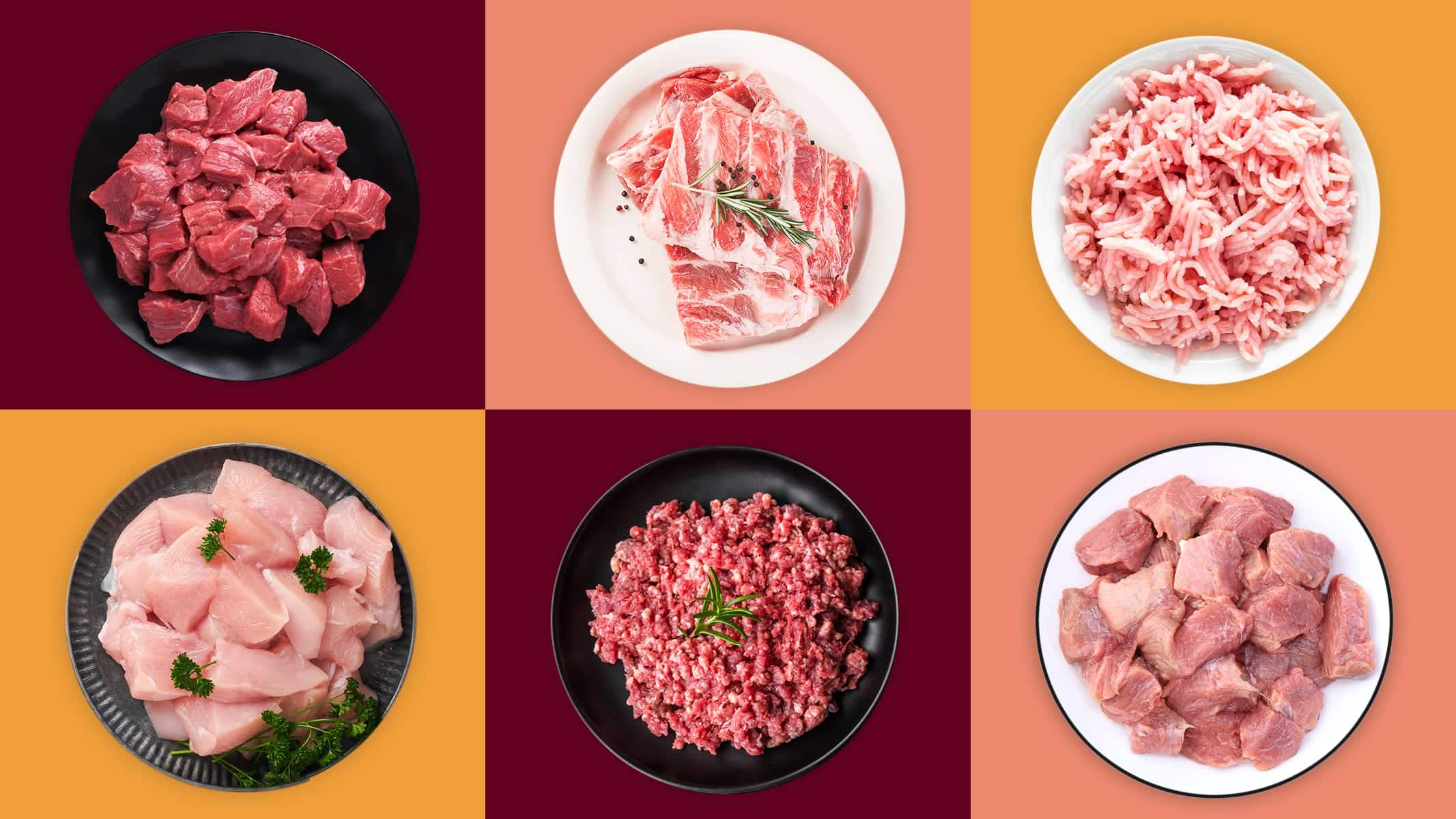 Une mosaïque de viande qu'on peut utiliser pour faire des recettes de chili maison