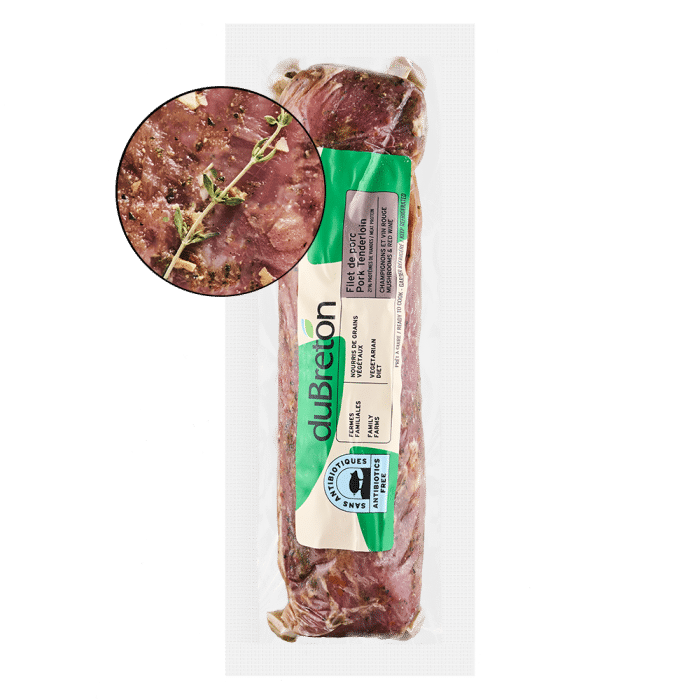 Filet de porc champignons et vin rouge