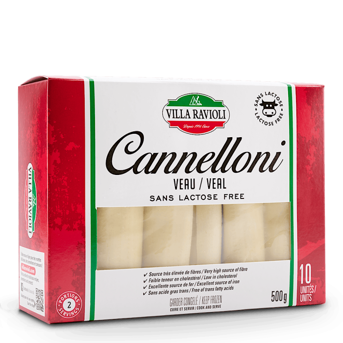 Un emballage de Cannelloni de veau de Villa Ravioli