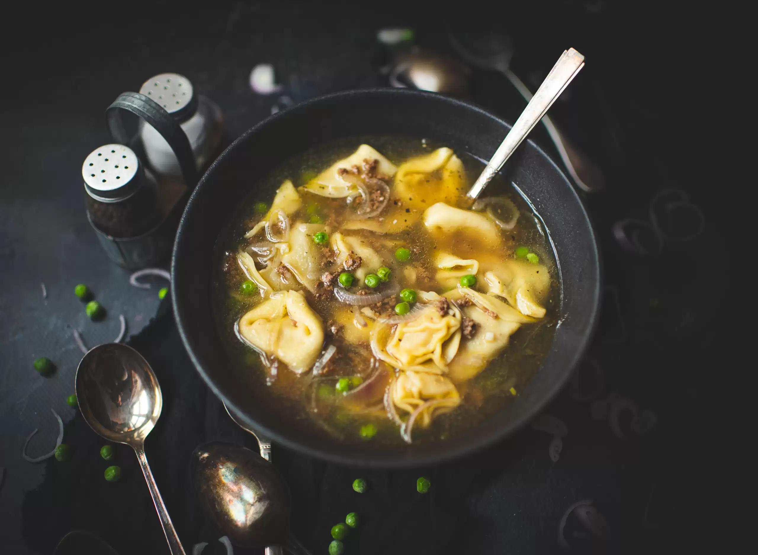 Soupe de boeuf aux petits pois