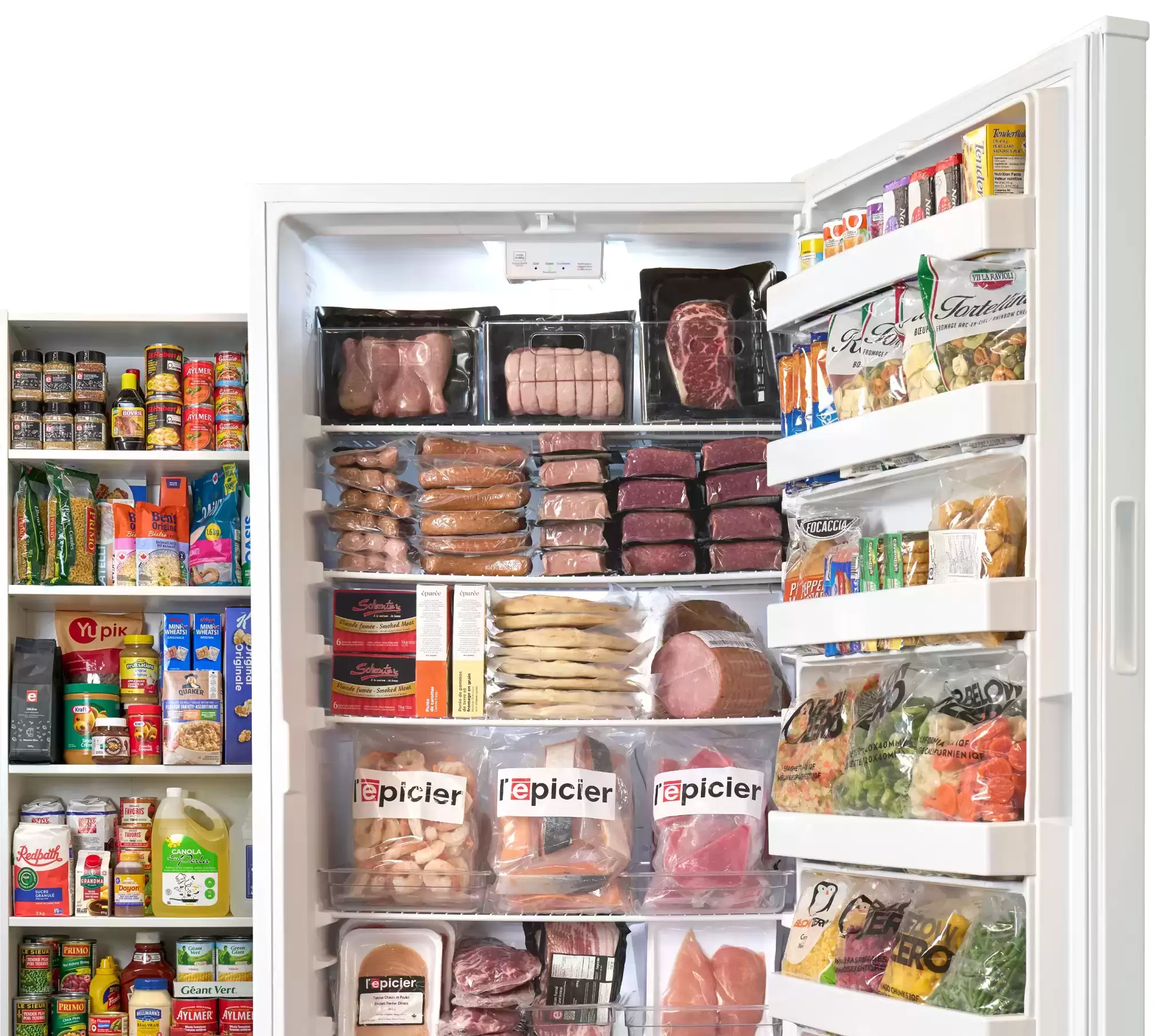 Congélateur remplit de provisions